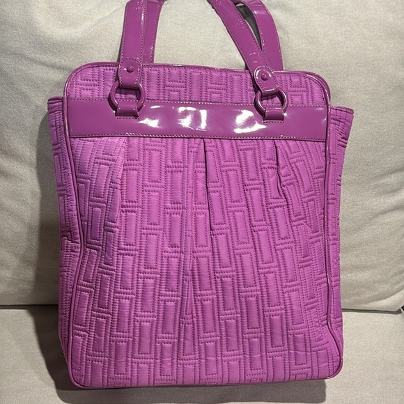 Vera Bradley Women’s Tote Bag – Purple Nylon with Patent Leather Trim - Picture 3 of 13